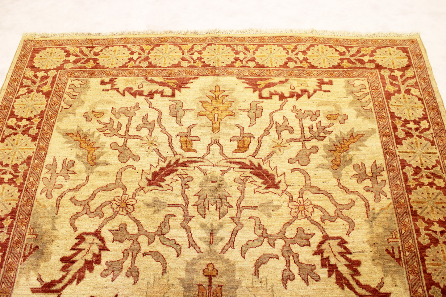 6'1 x 8'3 ft Hand knotted Oushak oriental area wool rug