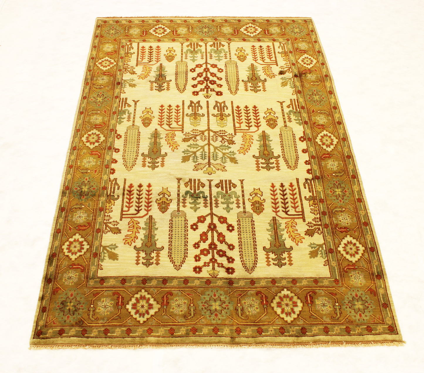 6'1 x 8'9 ft Turkish knotted Oushak oriental area wool rug