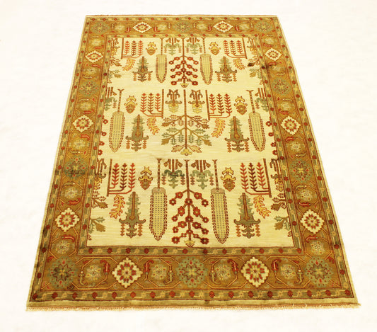 6'1 x 8'9 ft Turkish knotted Oushak oriental area wool rug