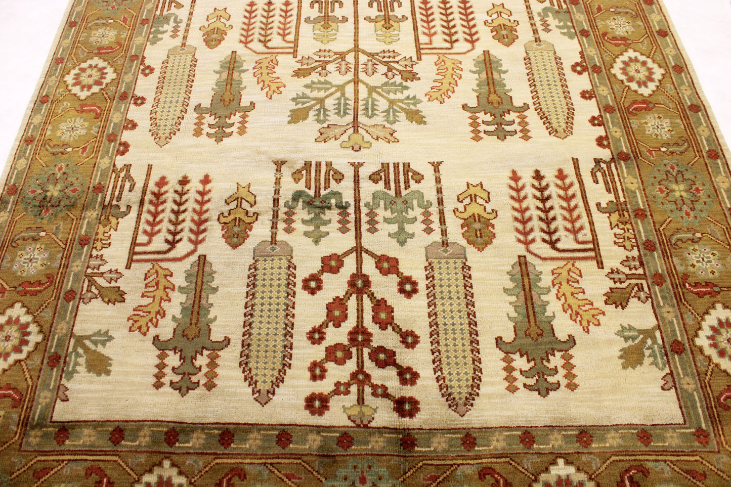 6'1 x 8'9 ft Turkish knotted Oushak oriental area wool rug
