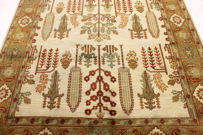 6'1 x 8'9 ft Turkish knotted Oushak oriental area wool rug