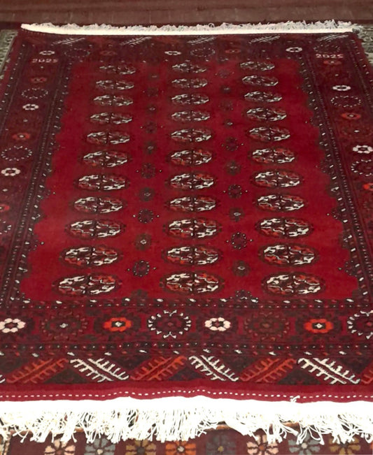 5'0 x 7'0 ft Hand knotted Bokhara custom design Turkmen rug
