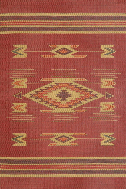 Navajo Dark Red Recycled Indoor/Outdoor Rug