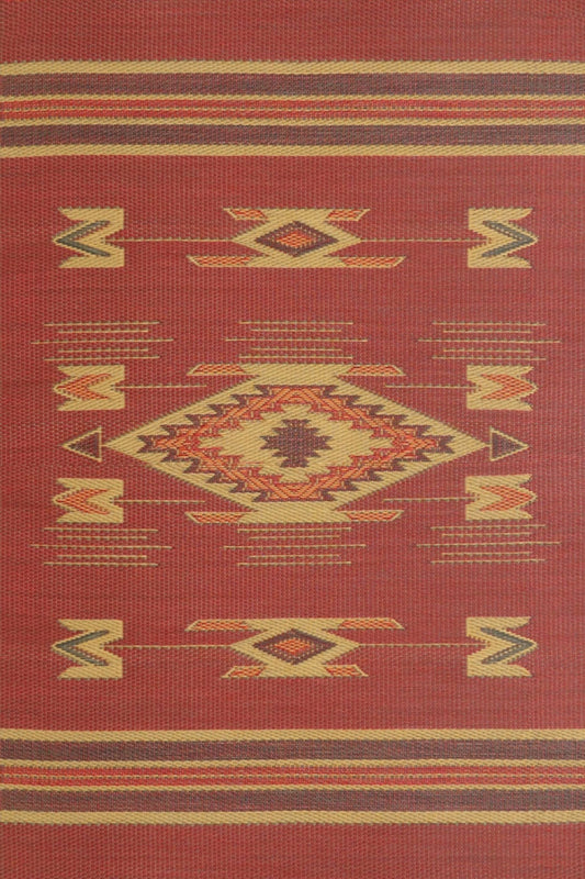 Navajo Dark Red Recycled Indoor/Outdoor Rug