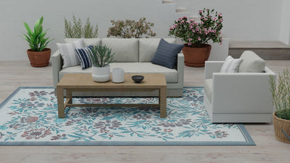Wildflowers Stone Terra Recycled Indoor/Outdoor Rug
