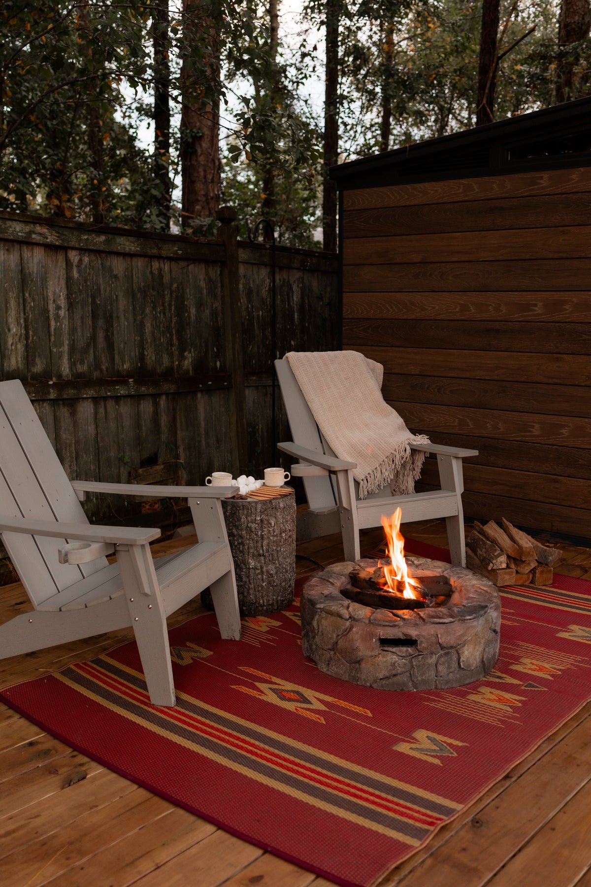 Navajo Dark Red Recycled Indoor/Outdoor Rug