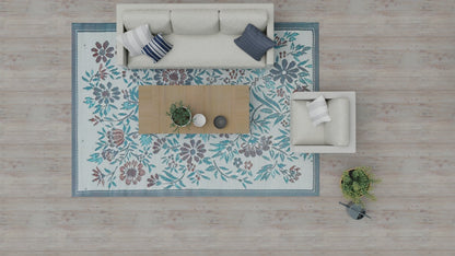 Wildflowers Stone Terra Recycled Indoor/Outdoor Rug
