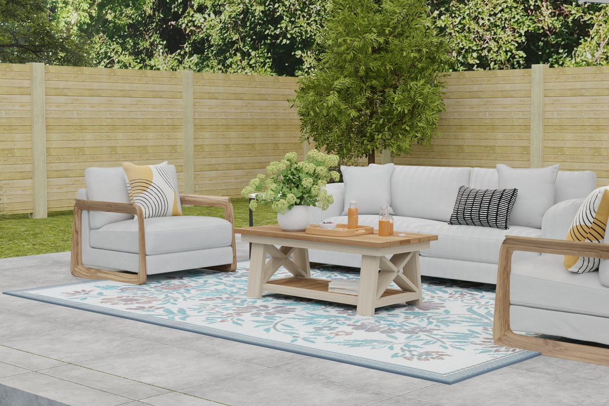Wildflowers Stone Terra Recycled Indoor/Outdoor Rug